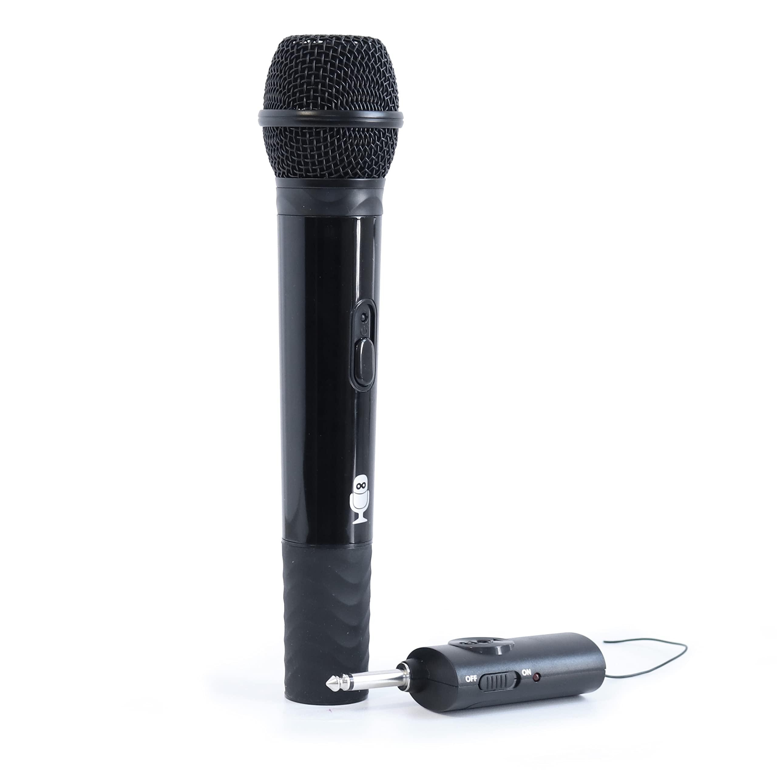 Singing Machine Singing Machine Portable Wireless Microphone (Black) - Premium Unidirectional Wireless Mic for Singing, Speeches & Events - Cordless Mic Compatible with Karaoke Machines, Computers, PA Systems & More