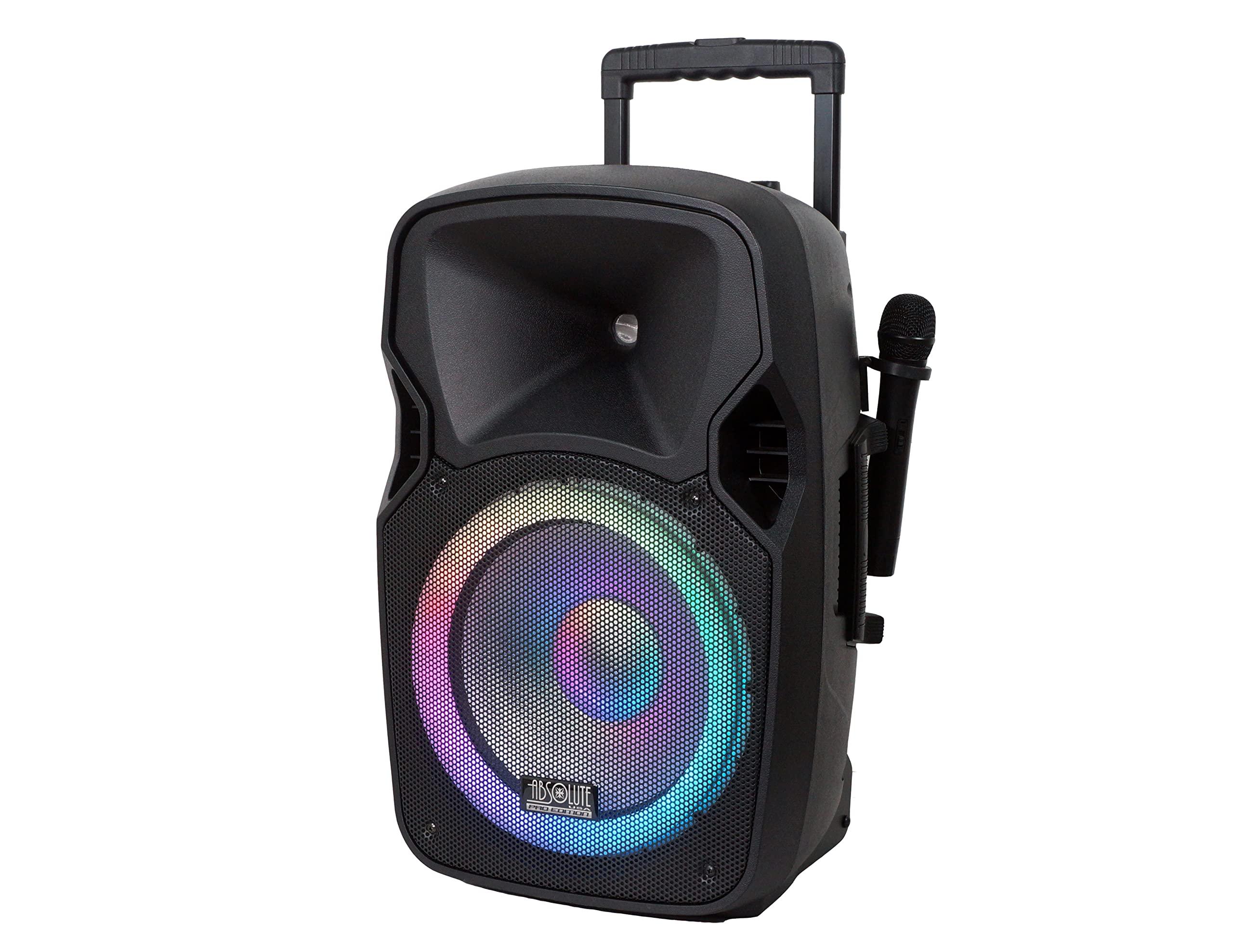 Absolute USA ABSOLUTE USA USPROBAT12. Portable 12" Speaker 3000 Watts PA System Wireless Mic Bluetooth