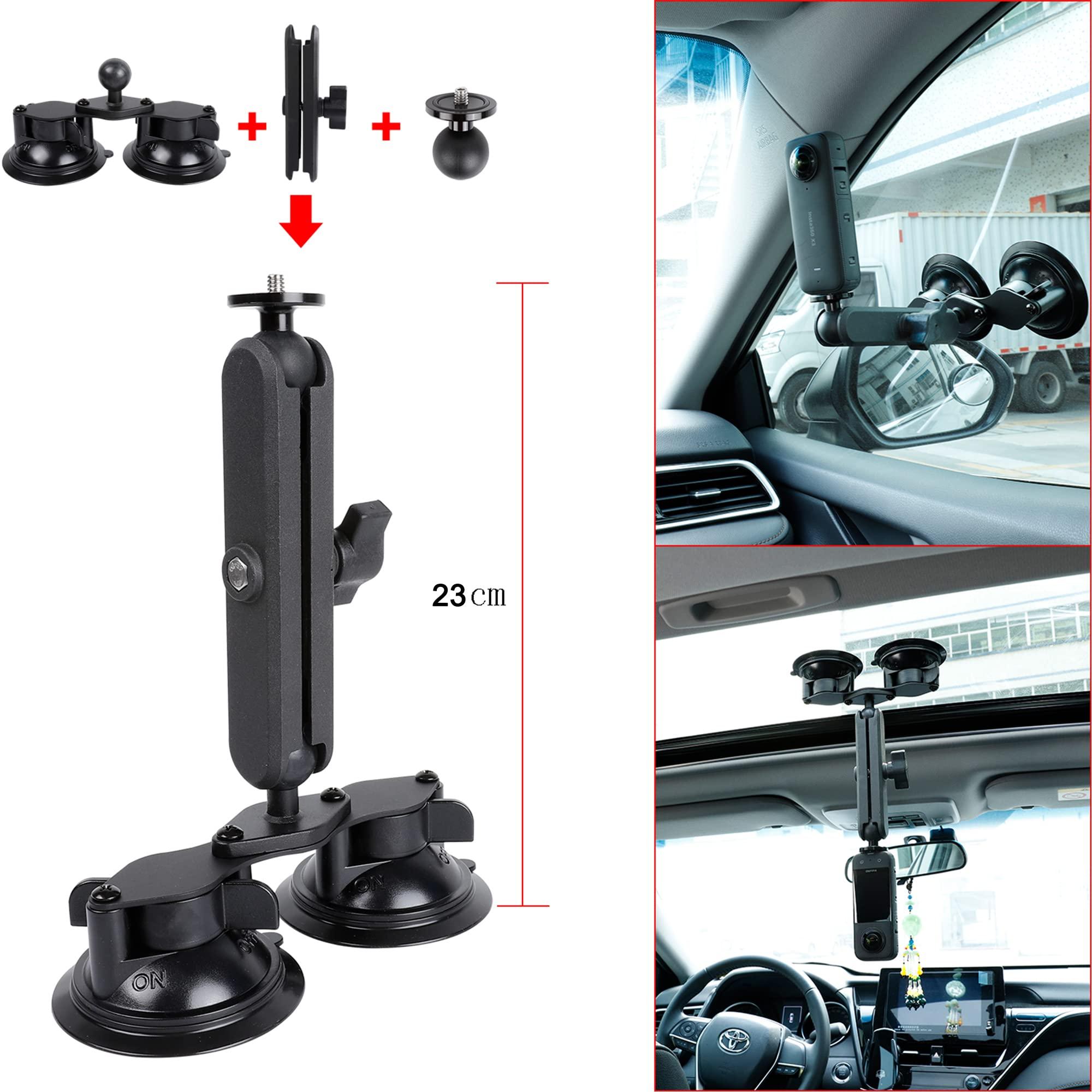 PellKing PellKing Car Mount Kit for Insta360 Camera, 4in1 Suction Cups Magnetic Mount with 114cm Invisible Selfie Stick for Insta360 X4,X3,X2,X,GO 3,ONE RS,R,ONE RS 1-inch 360 Camera