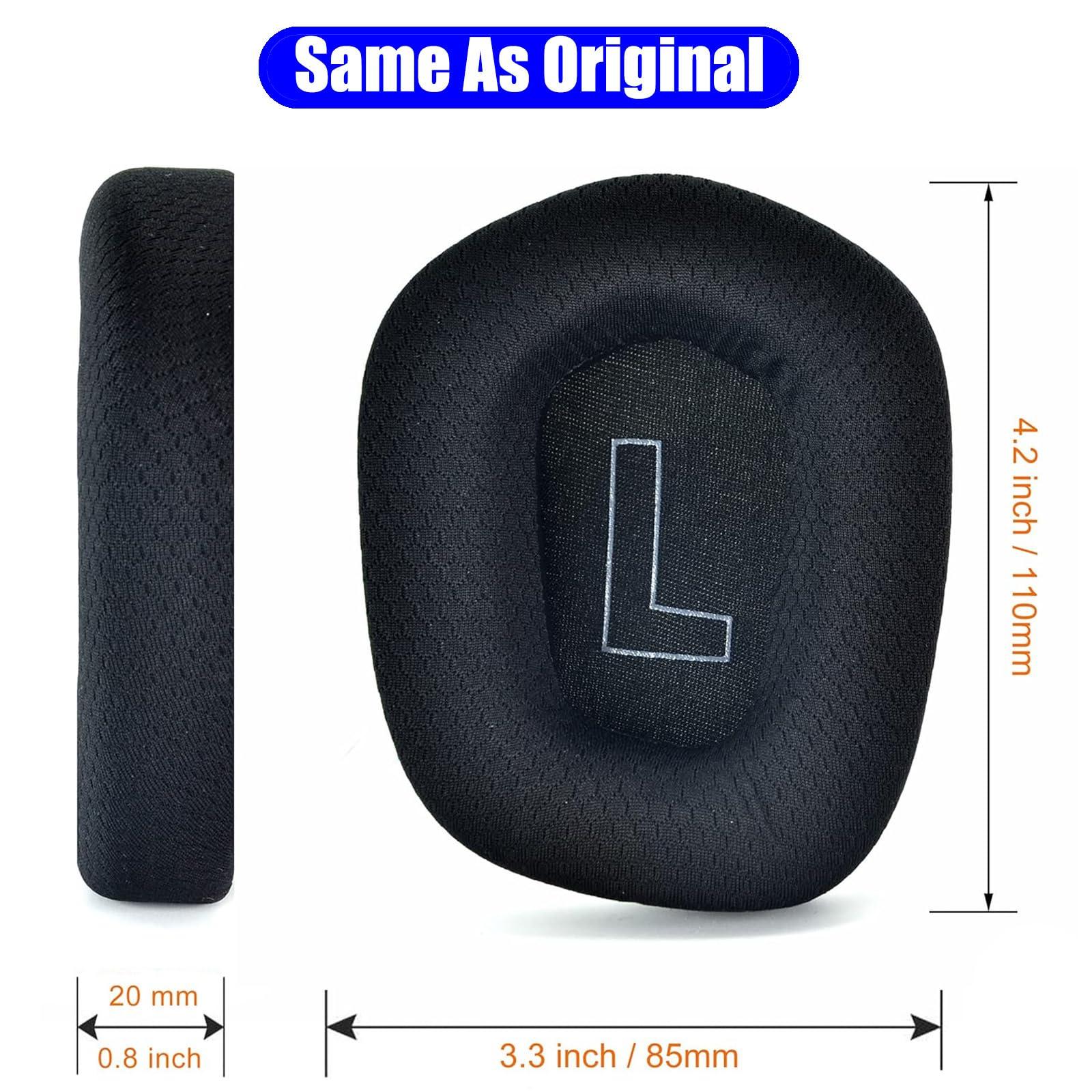 JULONGCR G733 Earpads Replacement G733 Ear Pads Ear Cups Ear Cushions Muffs Cover Parts Compatible with Logitech G733 G335 G 733 Gaming Headset. (Black Pads)