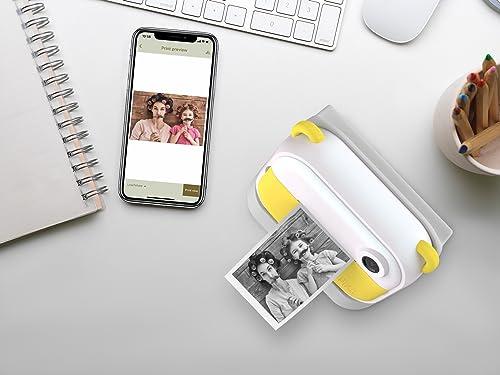 Oaxis myFirst Camera Insta Wi - Kids Digital Camera Instant Print, Label Maker, Unlimited Printing, 12MP Photos 1080P Video and Selfie Lens, Memory Card, Neck Lanyard, for Kids 3-12 (Yellow)