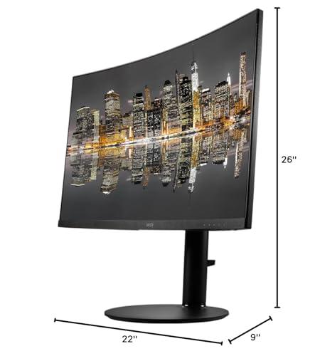 MSI MSI Modern MD271CP Curved 27-inch 1080P Full HD LCD Monitor, 2-Pack Bundle with Less Blue Light, Anti-Flicker, HDMI, DisplayPort, USB-C, Integrated Speakers, Desk Mount Dual Monitor Stand