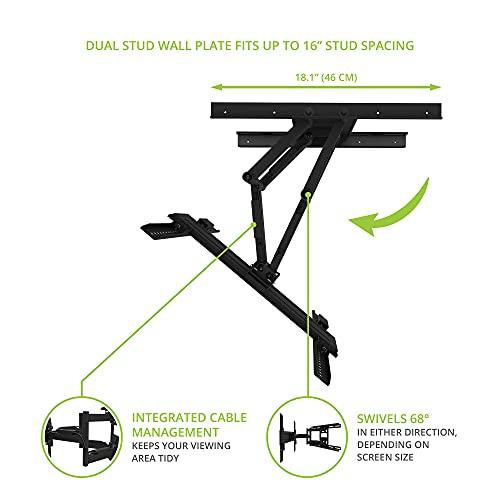 Kanto Kanto SDX600 Full Motion Anti-Theft Security TV Mount for 37-inch to 65-inch TVs | Extends 17" from Wall | Supports up to 100 lb | Up to 400 x 400 VESA | Black