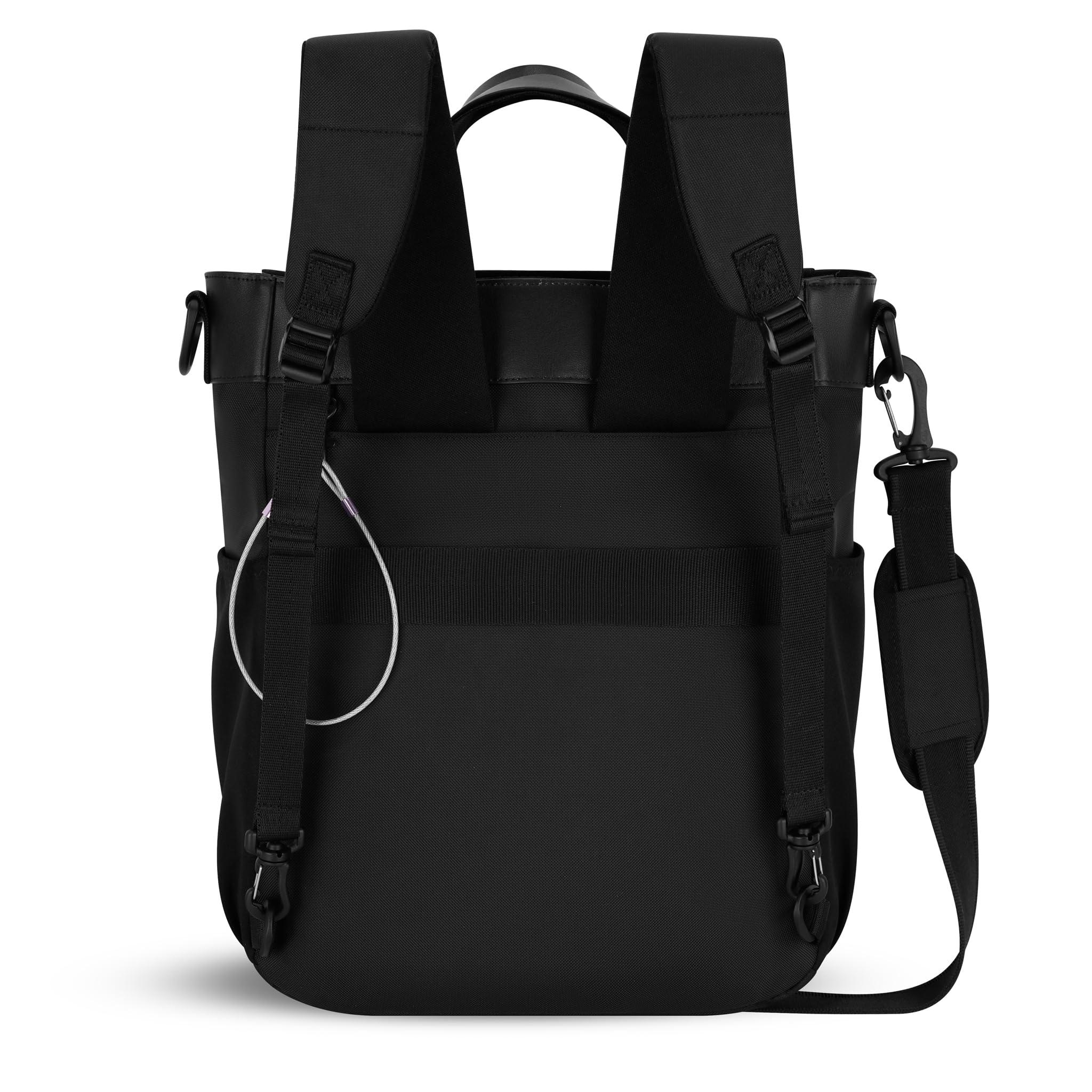 Sherpani Sherpani Soleil, Anti Theft Convertible Backpack, 3 in 1 Tote Bag, Crossbody Bag, Cross Body Purse, 18L Travel Backpack, Travel Gifts for Women, RFID Protection, Fits 13 Laptop (Straw Lite)