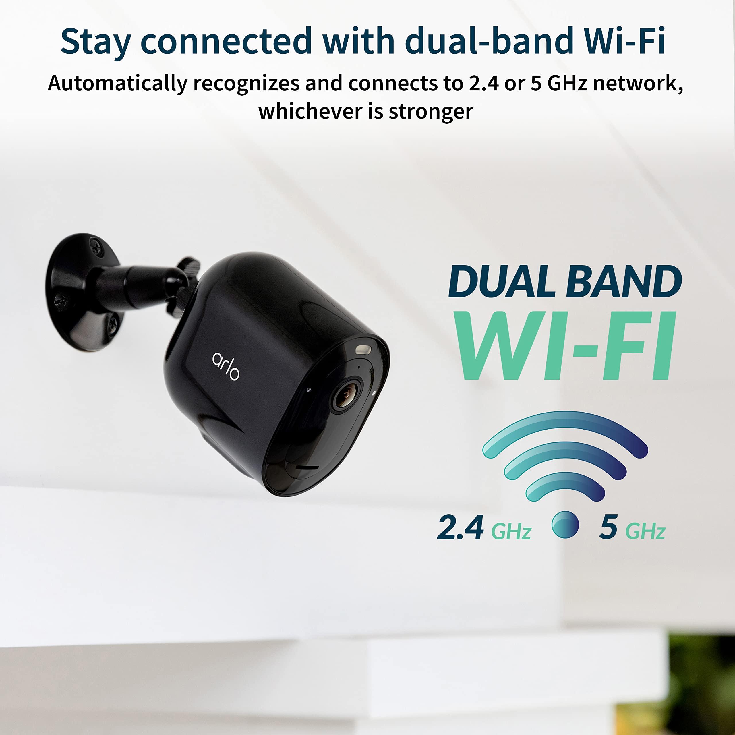 Arlo Arlo Pro 5S 2K Spotlight Camera - Wireless Home Security Camera with Spotlight, Color Night Vision, Dual-Band Wi-Fi & 2-Way Audio - Black, 1 Pack, VMC4060B