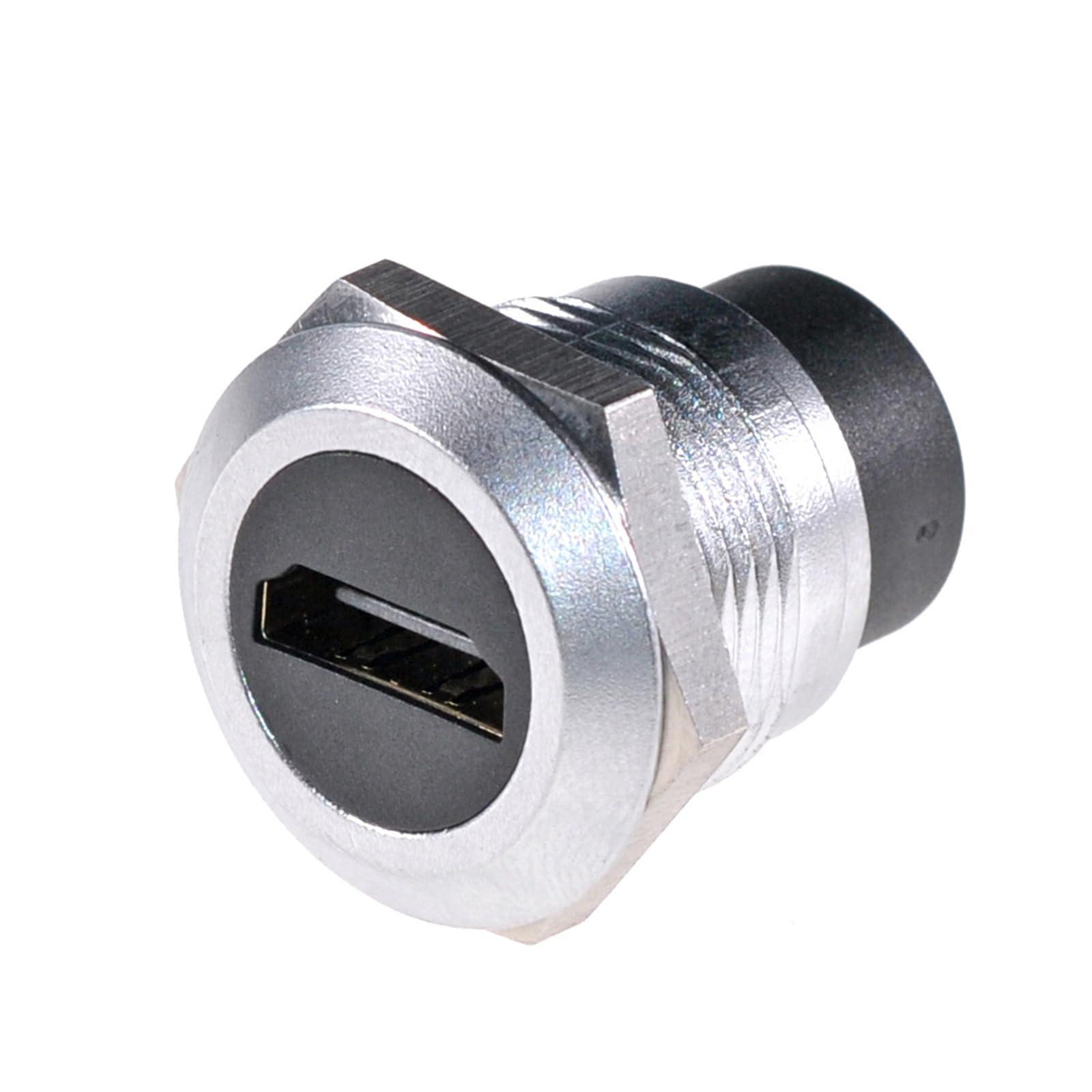 HangTon HangTon 5pack HDMI 2.0 Coupler Panel Socket Weatherproof Connector Bulkhead Feed Through, Circular Inline Cable Female to Female Extension