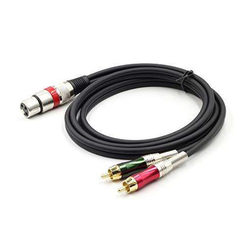 SiYear SiYear XLR Female to 2 x Phono RCA Plug Adapter Y Splitter Patch Cable, XLR Female 3 Pin to Dual RCA Male Plug Stereo Audio Cable Connector(1.5 M/5FT)