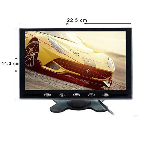 CAMECHO CAMECHO 9 Inch LCD Monitor HD Color Screen, 2 Video Input/HDMI/VGA, Support Car Backup, Mini PC Display, CCTV, Home Security, with Remote Control