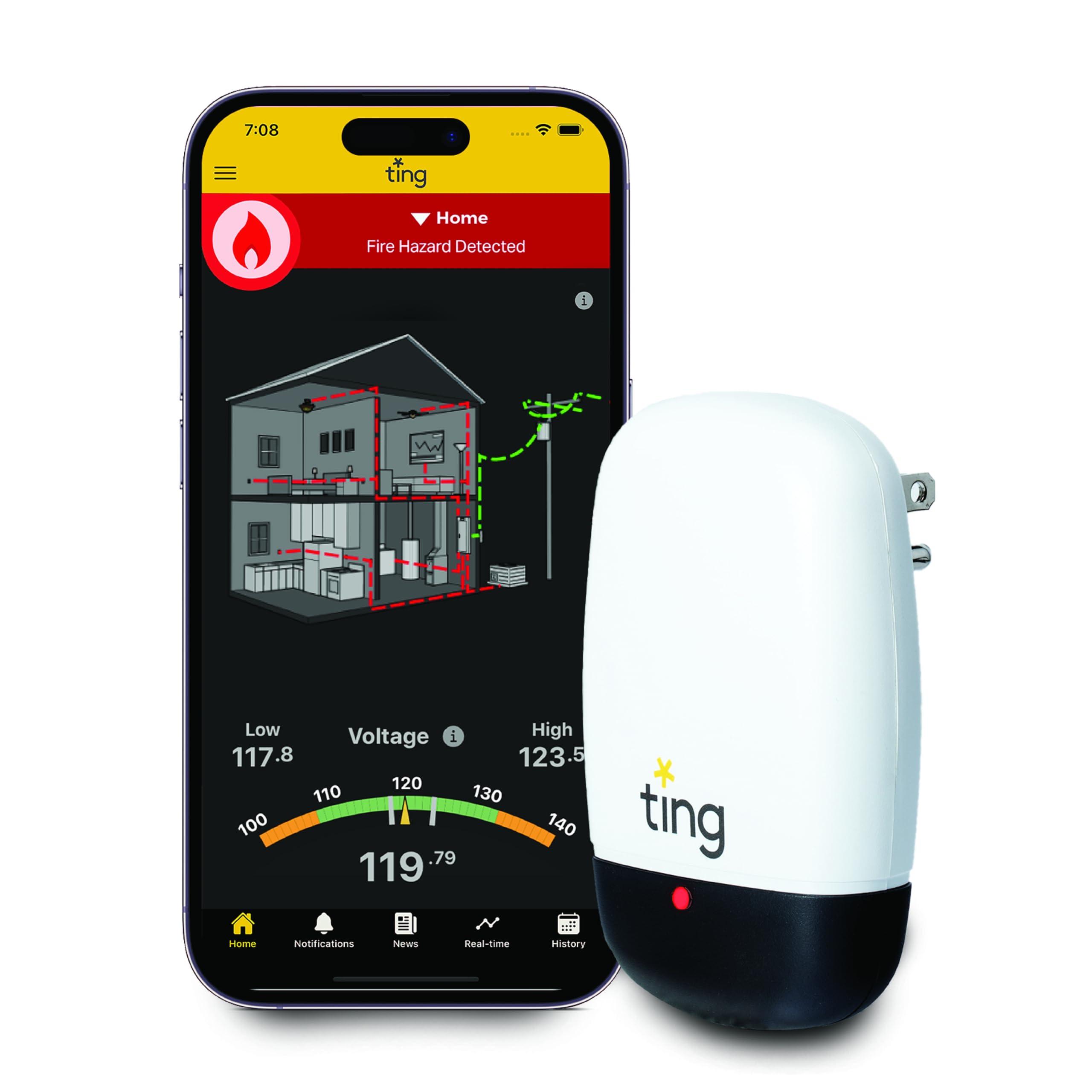 Ting Fire Ting Fire Ting Smart Fire Prevention Sensor & Service - Includes 12 Months of Required Service, Residential Use Only