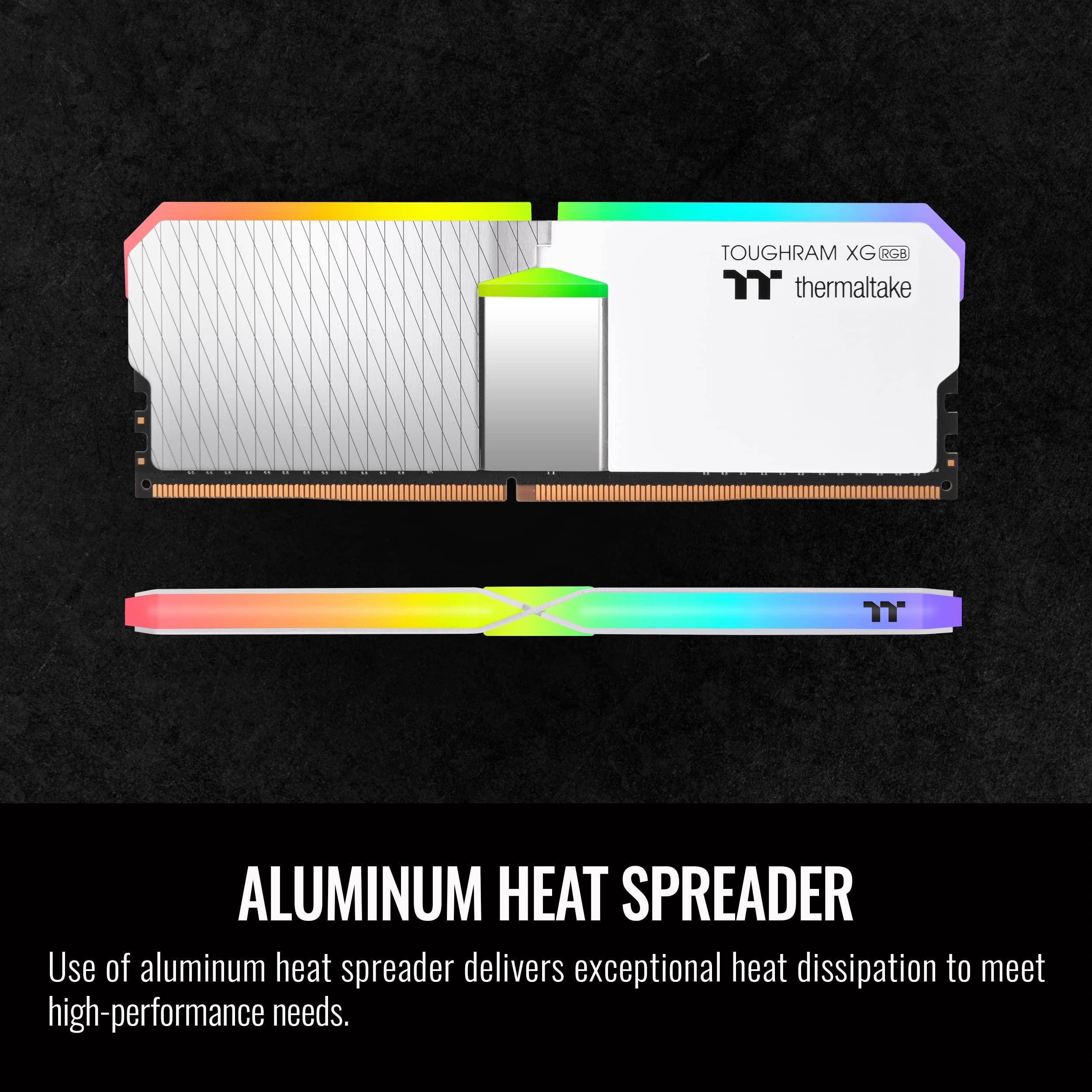 Thermaltake Thermaltake TOUGHRAM XG RGB White DDR4 4000MHz 64GB C19 (32GB x 2) 16.8 Million Color RGB Alexa/Razer Chroma/5V Motherboard Syncable RGB Memory RG06R432GX2-4000C19B