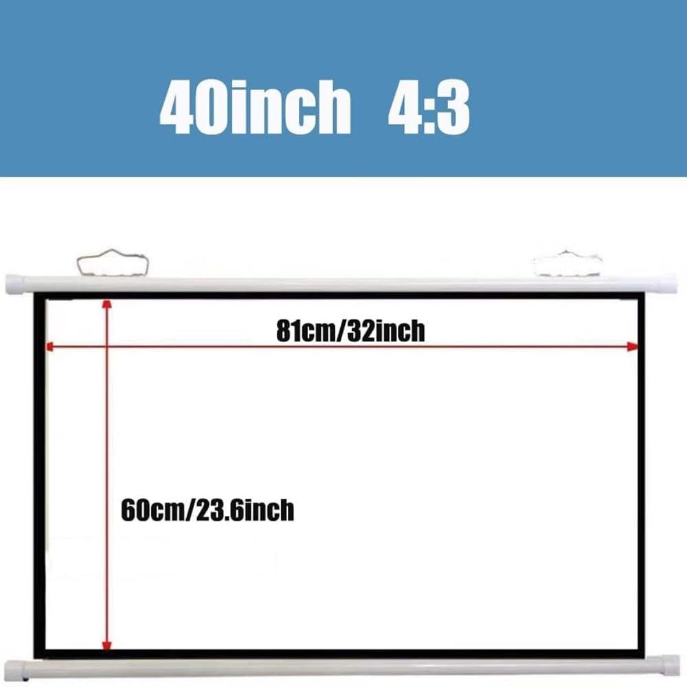 ZYXQQJ ZYXQQJ 30\" 40\" 50\" 60\" 70\" Projector Screen HD Home Theater Projector Movie Screen Manual Pull Down Projection Screen, Public Display Screen(4:3,40inch)