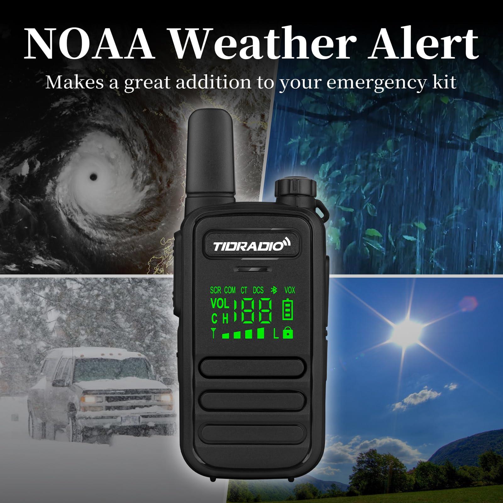 TIDRADIO TIDRADIO TD-M11 Waterproof Walkie Talkies for Adults,LED Display,Wireless Programming,NOAA,VOX,Frequency Copy, Long Range Two Way Radios with 6 Way Gang Charger, for School Church Business (6 Pack)