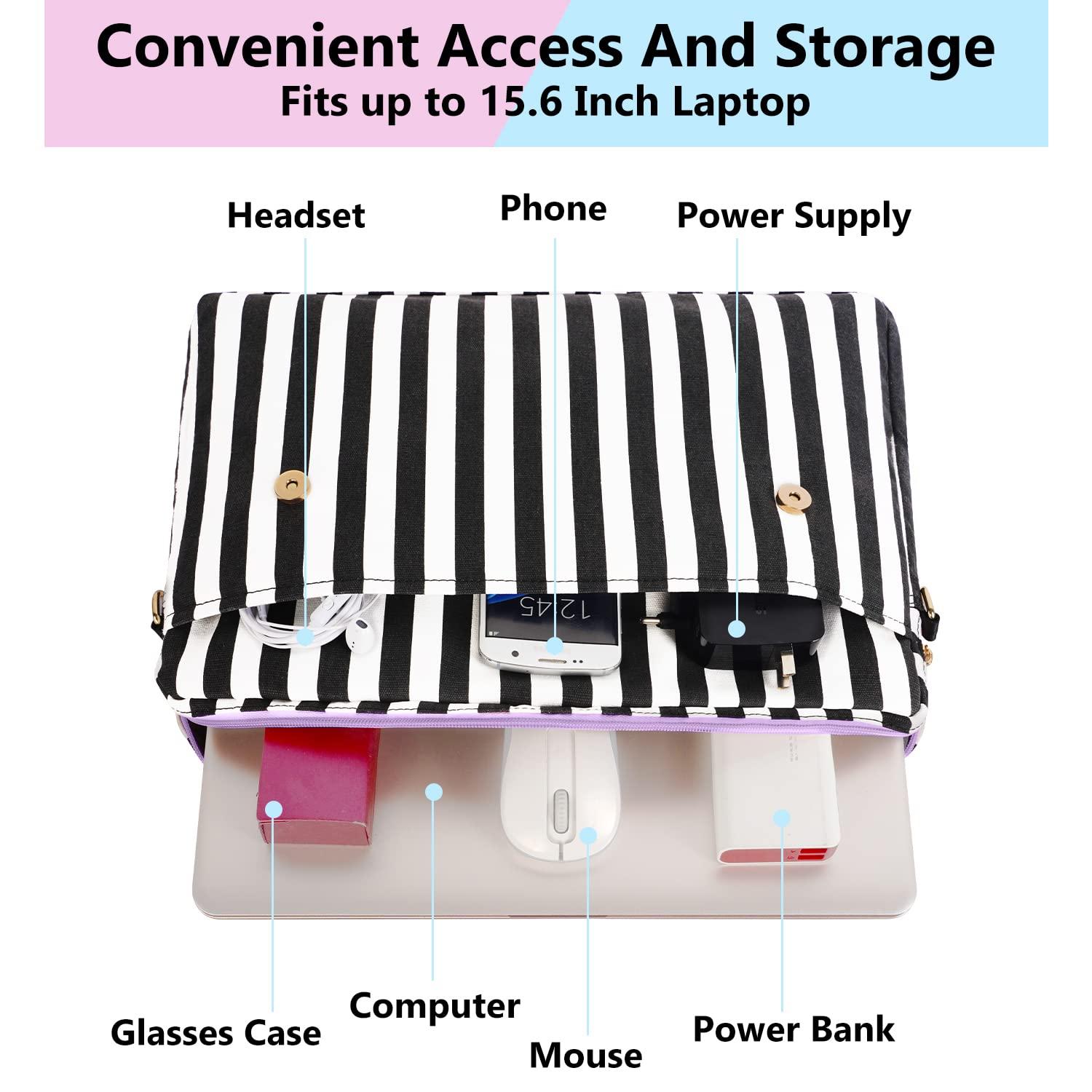 MATEIN Laptop Bag for Women, 15.6 inch Computer Briefcase Sleeve Case, Large Water-resistant Messenger Work Bag with Crossbody Shoulder Strap, 15.6 inch Laptop Tote Bag, Cute Computer Sleeve Case Briefcase