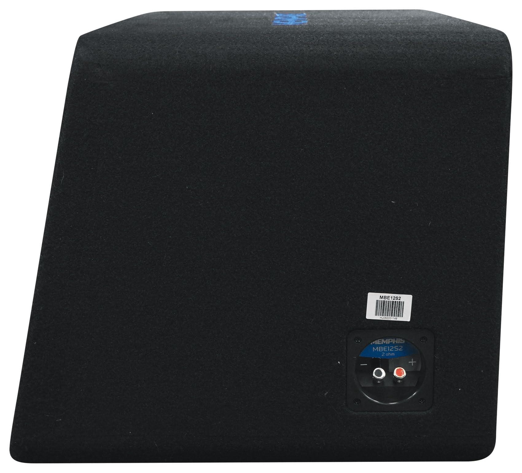 Audiosavings Audiosavings Bundle: Memphis Audio MBE12S2 MB Loaded Subwoofer Enclosure 2 Ohm Car Sub Bundle with Rockville RPB2-BLACK Handheld Wireless Portable Bluetooth Speaker Great Sound (2 Items)