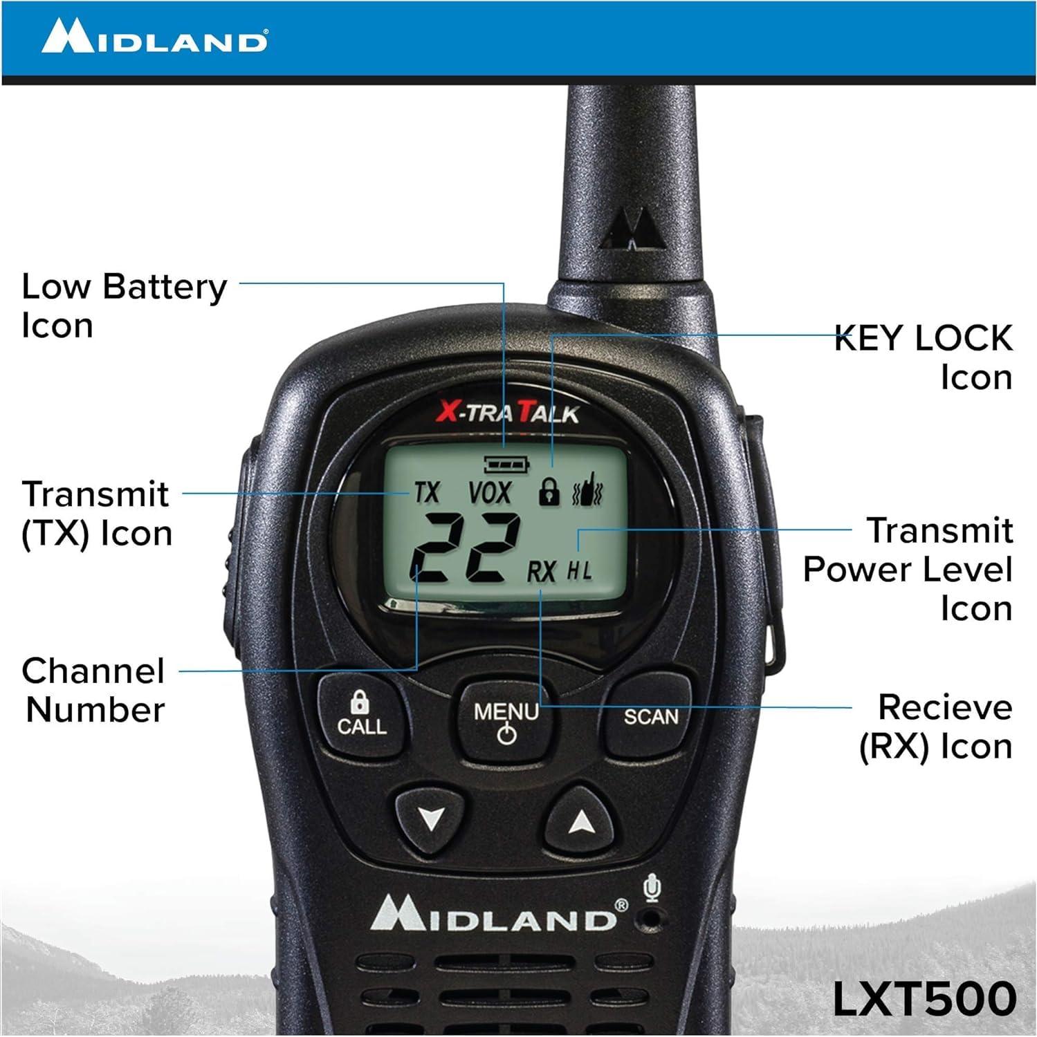 Midland Midland LXT500VP3 FRS Two Way Radios - 4 Pack Bundle w/Chargers