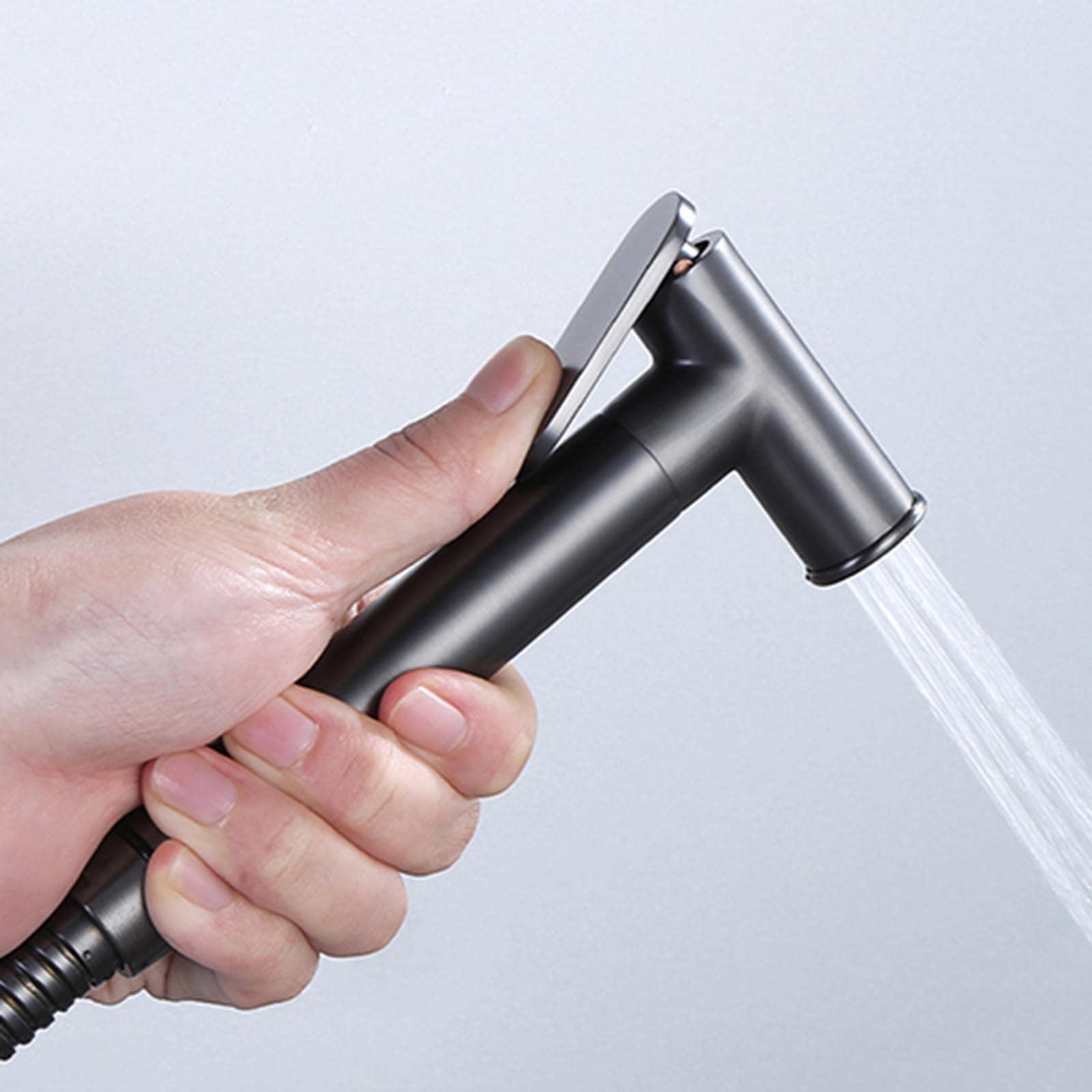 JCAKES Toilet Spray Gun kit Handheld Bidet Sprayer for Toilet Bidet Shower Sprayer Black with Hose Cold Water Tap Brass Toilet Bidet Sprayer Wall Mount,B (Color : B)
