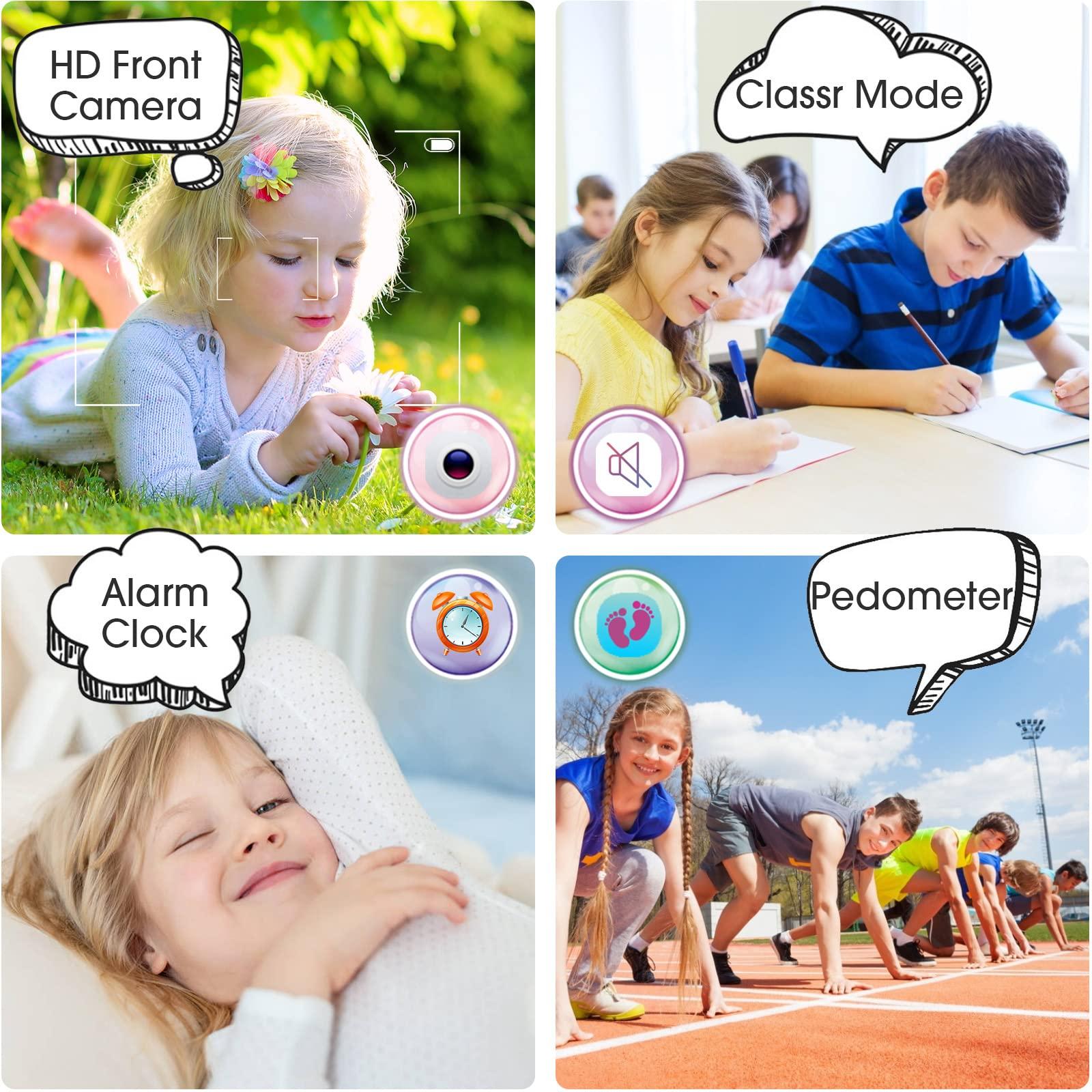 cjc 4G Kids Smart Watch with GPS Tracker and Calling, IP67 Waterproof, 2-Way Calls, GPS Tracker, SOS Kids Cell Phone Wrist Watch for Age 3-14 Girls Boys Girls Christmas BirthdayBirthday Gifts (purple)