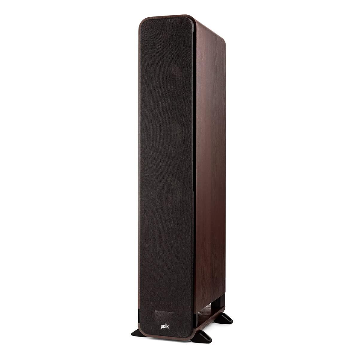 Polk Audio Polk Signature Elite ES60 Tower Speaker - Hi-Res Audio Certified, Dolby Atmos & DTS:X Compatible, 1\" Tweeter & Three 6.5\" Woofers, Power Port Technology for Effortless Bass, Contemporary Walnut