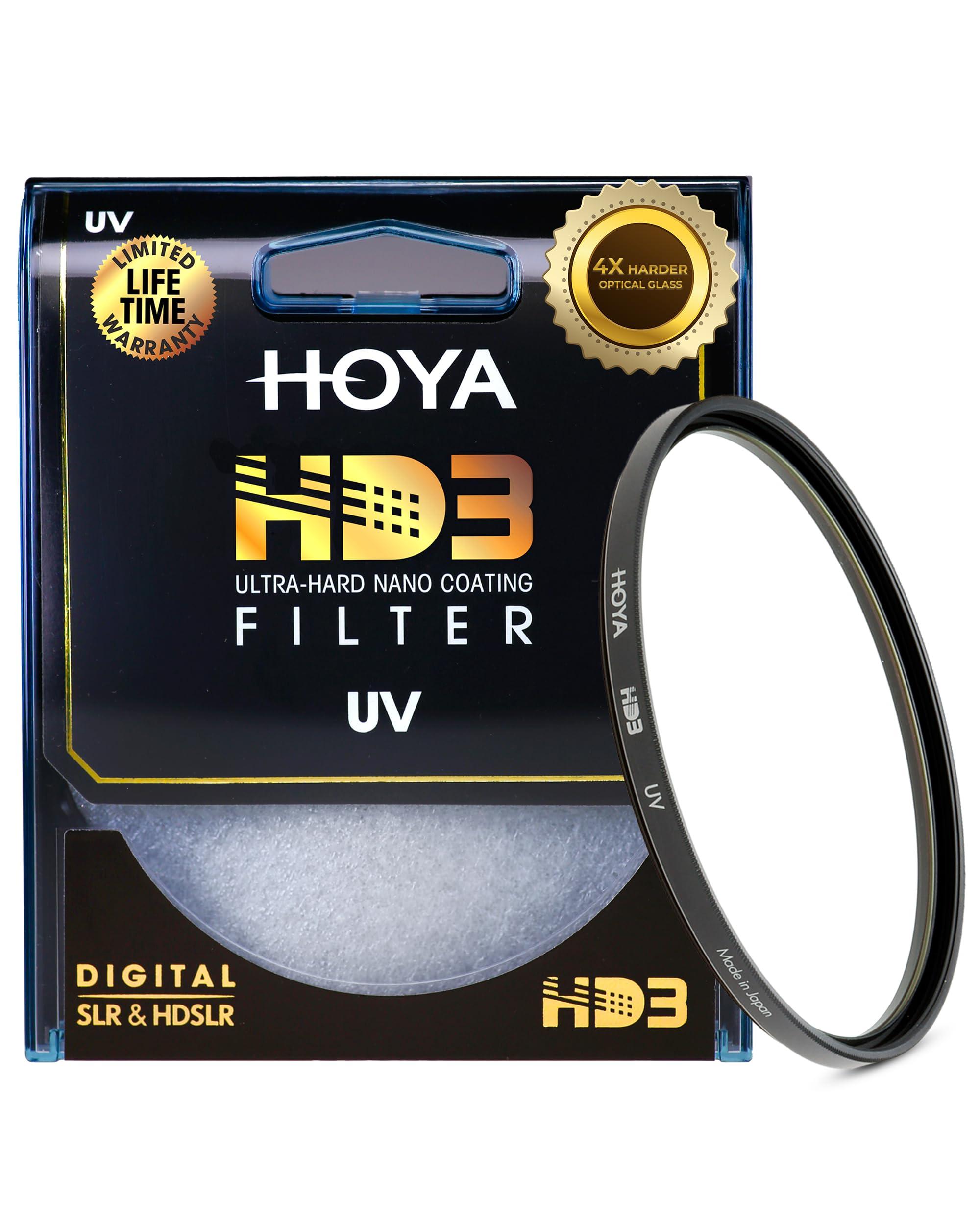 Hoya Hoya HD3 72mm UV Protector Filter - Re-Certified for 100MP+ Cameras with Ultra-Hard Nano Coating UV Filter - Stain Resistant, Smudge and Waterproof UV Lens Filter with Aluminum Frame