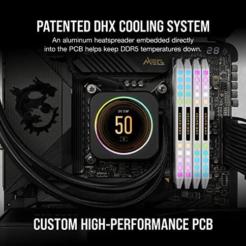 Corsair CORSAIR DOMINATOR PLATINUM RGB DDR5 RAM 32GB (2x16GB) 6200MHz CL36 Intel XMP iCUE Compatible Computer Memory - White (CMT32GX5M2X6200C36W)