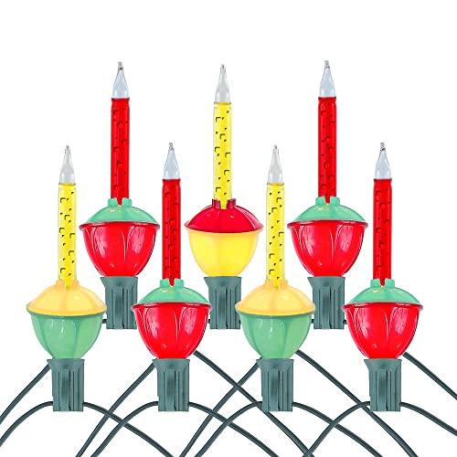 Novelty Lights Novelty Lights 7 Light Christmas Bubble Light Set Vintage Christmas Bubble Lights, Indoor And Outdoor Use, Bright And Joyful Illumination, Christmas Tree Lights (Red/Yellow)