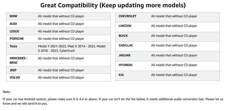 Lehwey External Universal CD Player for Car - LEHWEY Portable CD Player with Extra USB Extension Cable, Plugs into Car USB Port, Laptop, TV, Mac, Computer, for Android 4.4 and Above Navigation