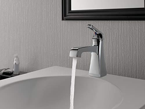 DELTA FAUCET Delta Faucet Ashlyn Single Hole Bathroom Faucet, Single Handle Bathroom Faucet Chrome, Bathroom Sink Faucet, Diamond Seal Technology, Drain Assembly, Chrome 564-MPU-DST