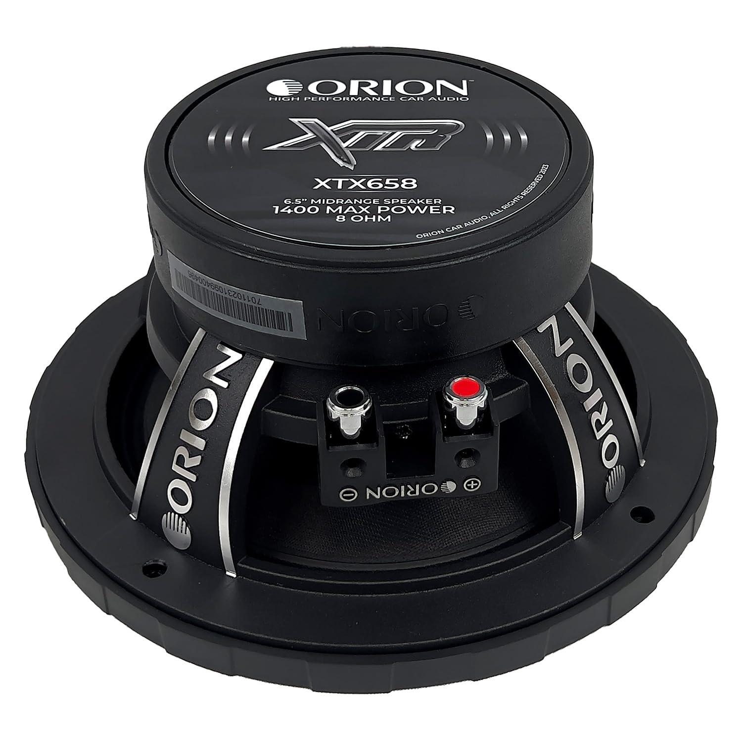ORION ORION XTR XTX658 High Efficiency 6.5" Mid-Range Bullet Loudspeakers, 1400W Max Power, 350W RMS, 8 Ohm, 1.5" Voice Coil - Pro Car Audio Stereo, Midrange Speakers (Pair)