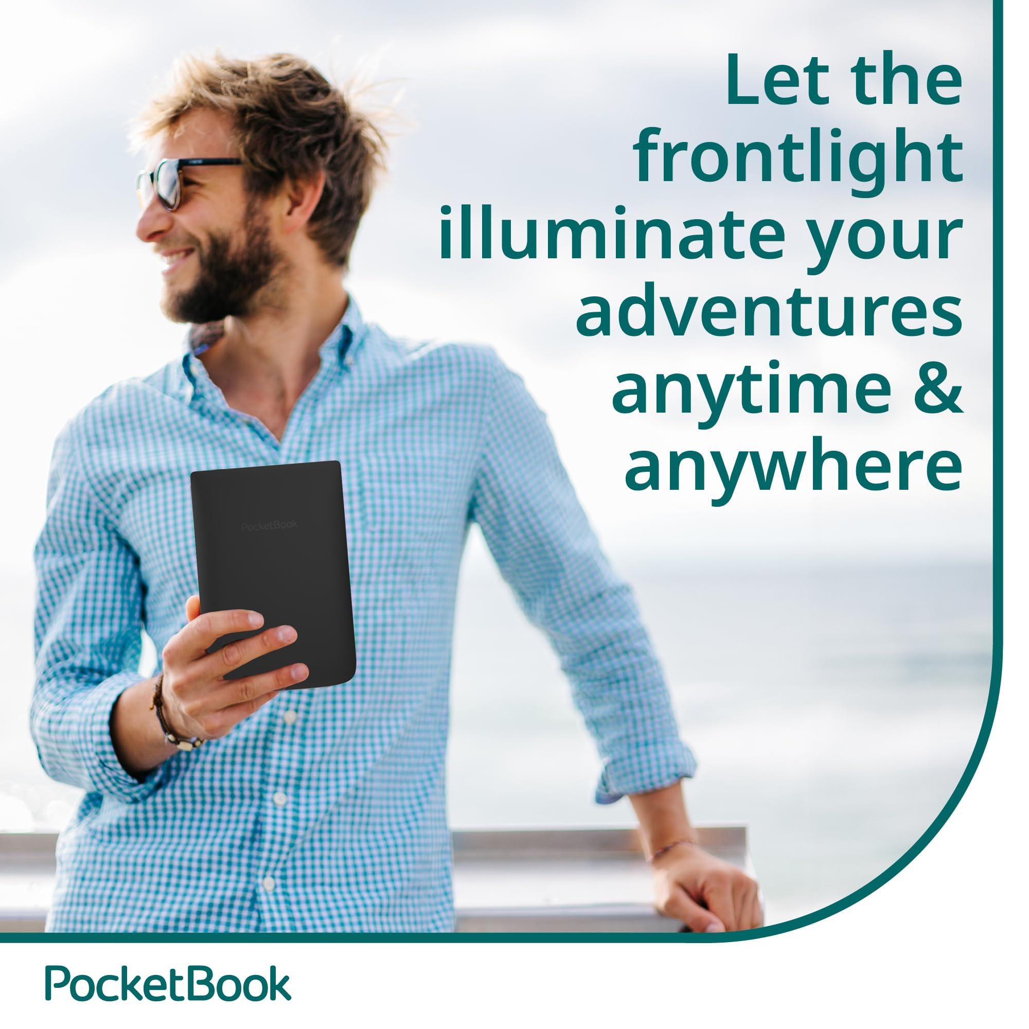 PocketBook PocketBook Basic Lux 4 E-Book Reader | 6 Glare-Free & Eye-Friendly E-Ink Technology | Compact & Lightweight E-Reader | Frontlight | Touchscreen | Wi-Fi | Dictionaries | Micro-SD Slot