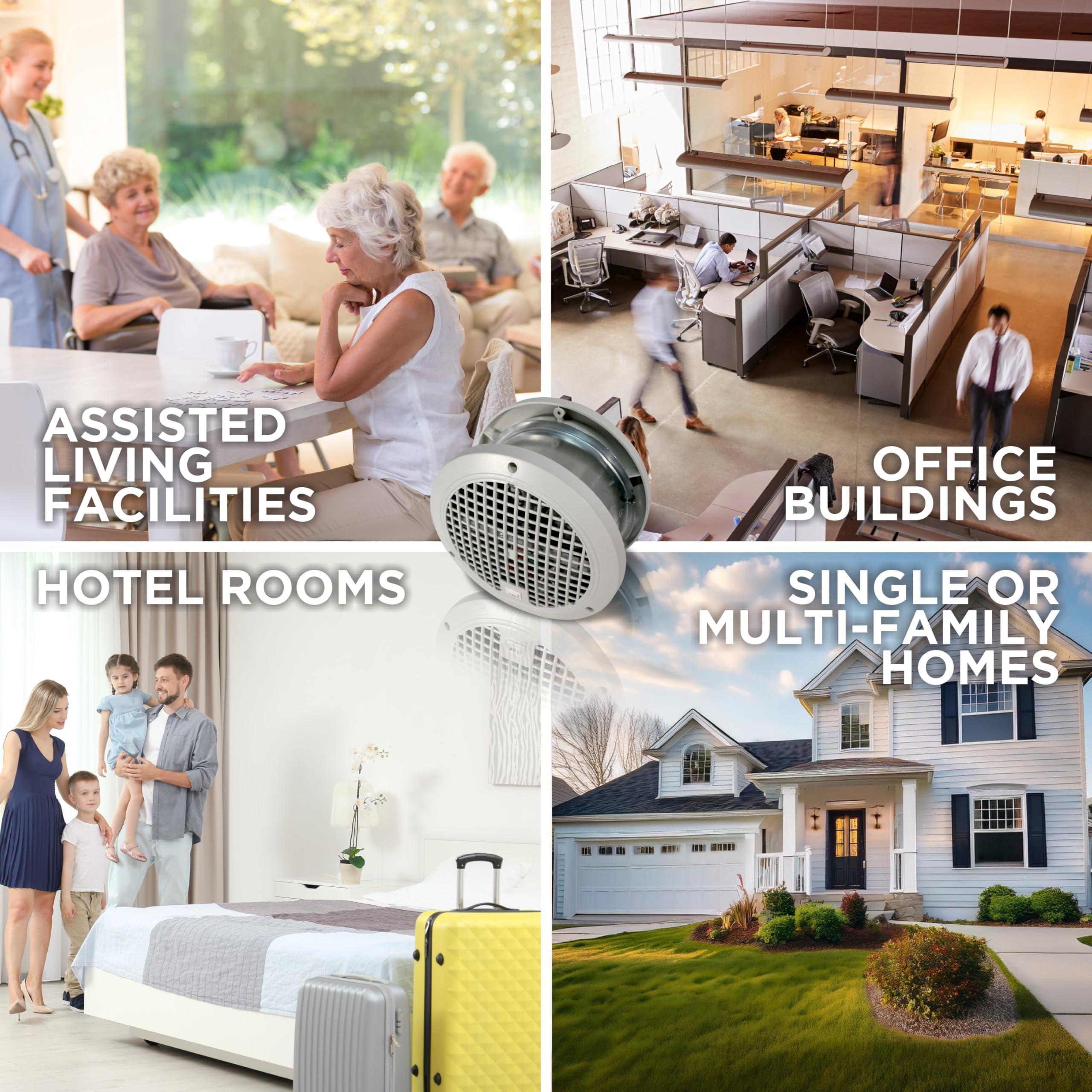 Suncourt Suncourt ThruWall TW108 Room-to-Room Transfer Through Wall Vent Fan, 2-Speed Wall Vent Register Booster Fan, Quiet Operation, Improved Air Flow for Better Indoor Heating and Cooling, White