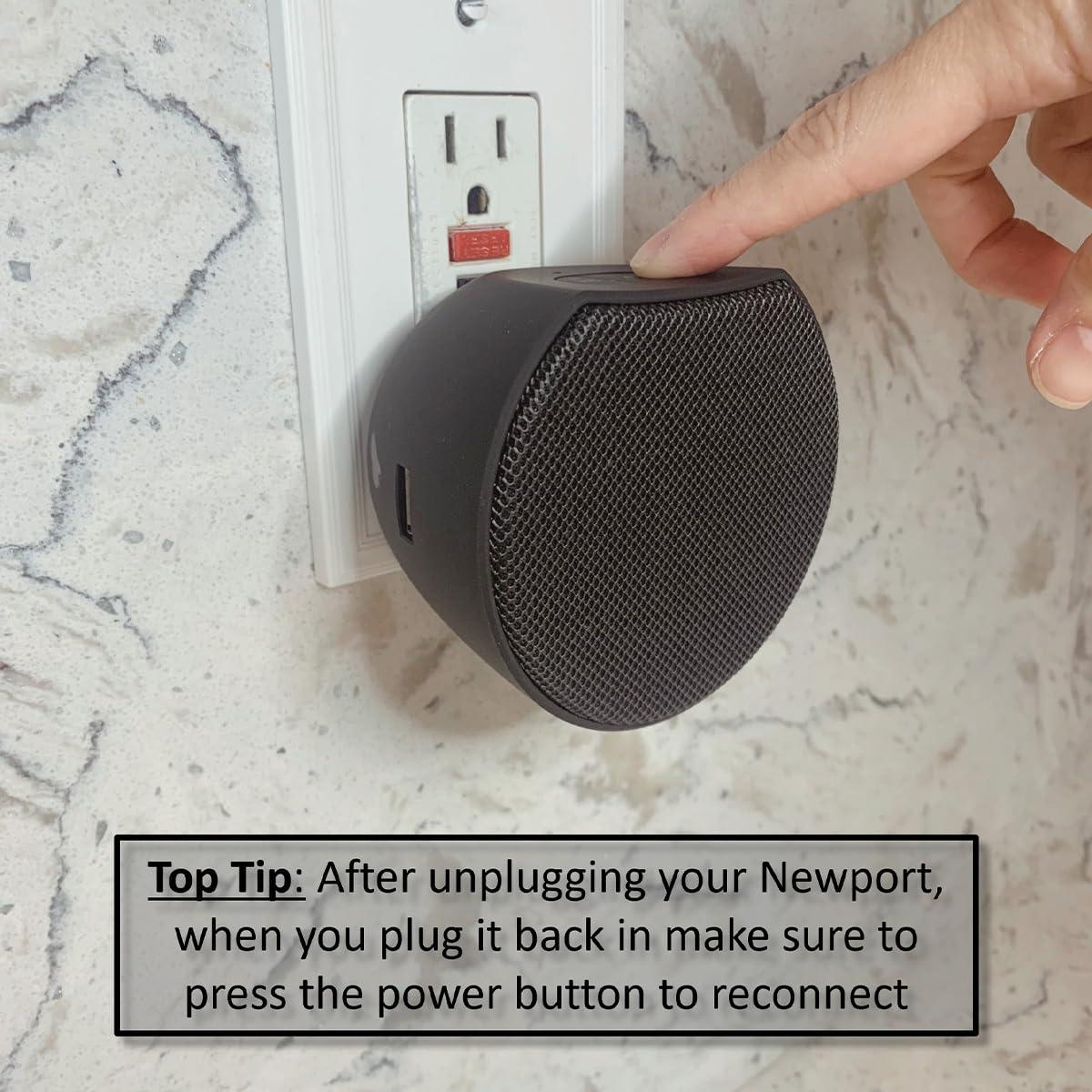 OC Acoustic OC Acoustic Newport Plug-in Outlet Wireless Bluetooth Speaker with Built-in USB Type-A Charging (Black)