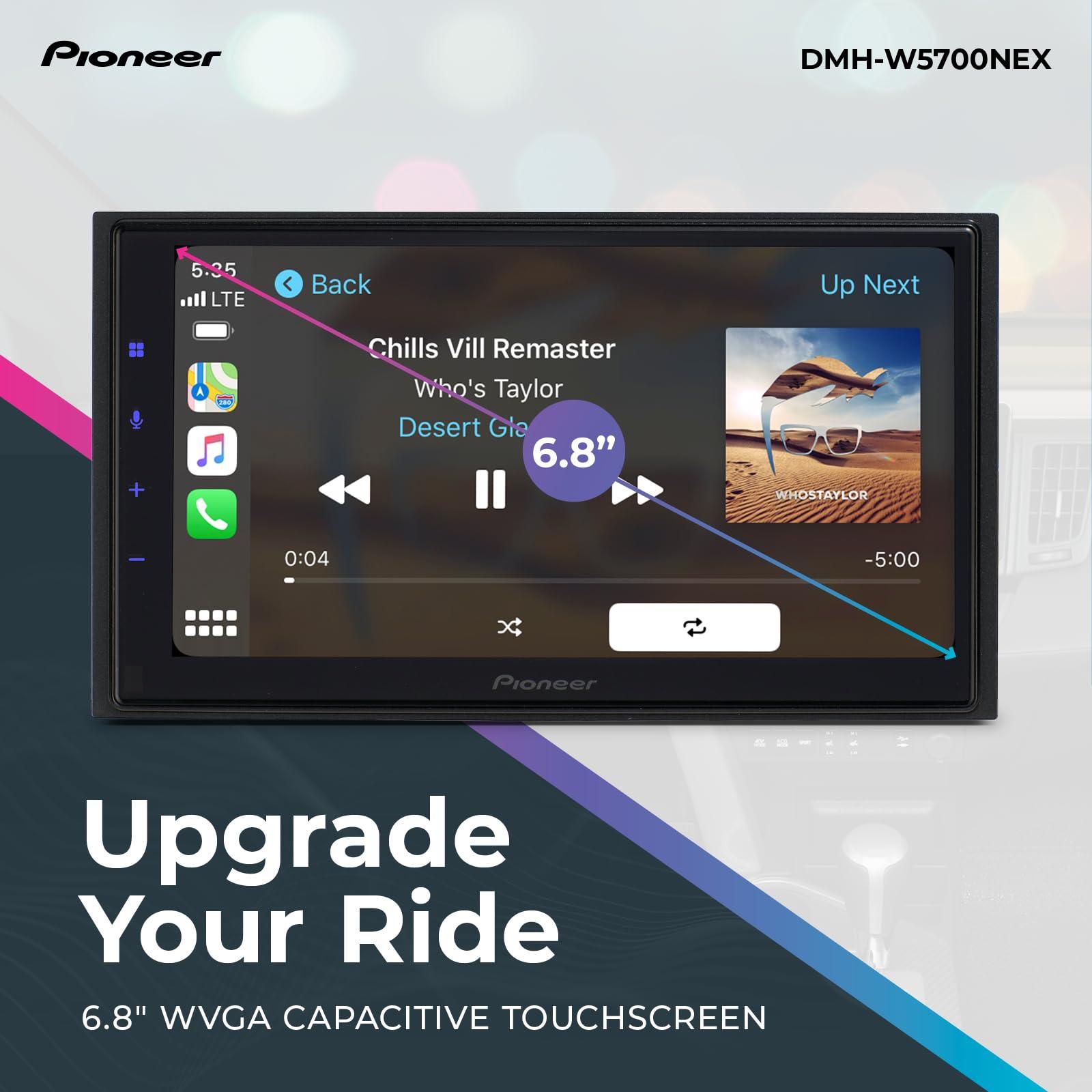 PIONEER Pioneer DMH-WC5700NEX 6.8 Multimedia Digital Media Receiver with Wireless Apple CarPlay and Android Auto, Built-In Bluetooth, WiFi and Amazon Alexa, Modular Design, Capacitive Touchscreen