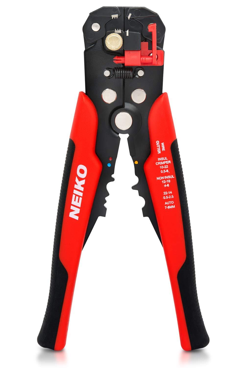 Neiko NEIKO 01924A 3-in-1 Automatic Wire Stripper, Cutter, and Crimping Tool, Auto Self-Adjusting Pliers that Cut up to 24 AWG