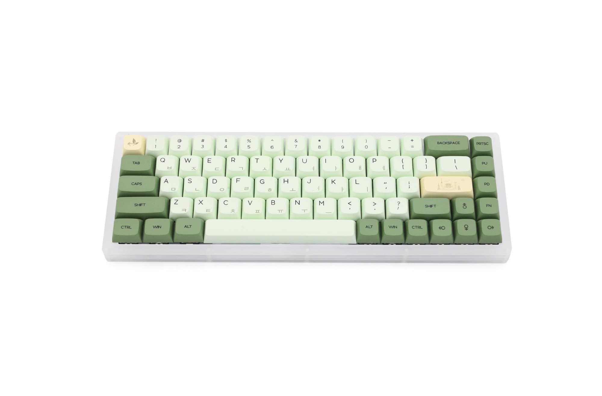 KPREPUBLIC XDA V2 Matcha Green Tea Dye Sub Keycap Set Thick PBT for Keyboard gh60 Poker 87 tkl 104 ansi xd64 bm60 xd68 xd84 xd96 Janpanese (Matcha Set KR x1)