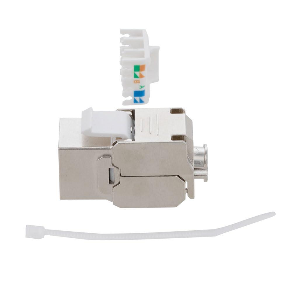 NavePoint NavePoint CAT6A Shielded Toolless Keystone Jack 10 Pack, Silver