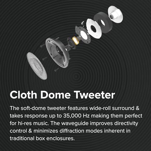 ELAC ELAC Debut 2.0 B6.2 Bookshelf Speakers, Black (Pair) - 1 Cloth Dome Tweeter & 6.5 Aramid Fiber Woofer - 2-Way Bass Reflex - Up to 35,000 Hz Response