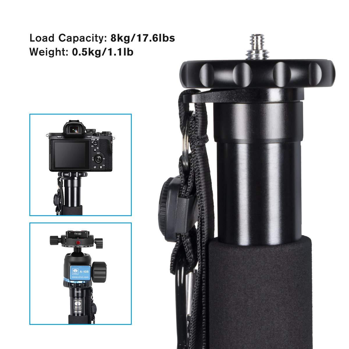 Sirui SIRUI AM-306M Camera Monopod, 6-Section 15.6-61.4 inches Aluminum Alloy Extendable Compact Lightweight Portable Travel Monopod for DSLR Cameras, Payload 17.6 lbs/8kg