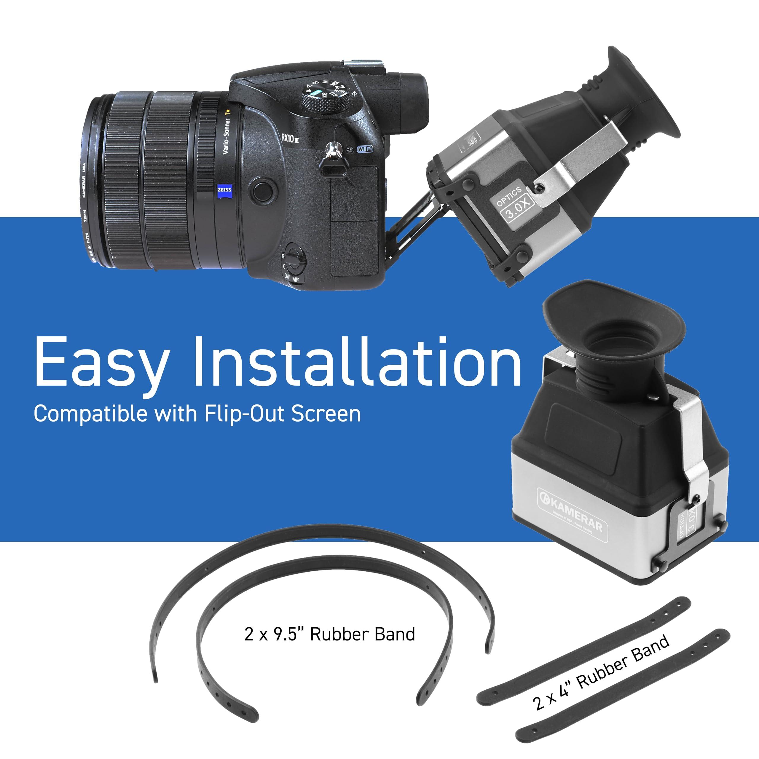 Kamerar Kamerar CVF-2 LCD Viewfinder 3X Magnifier for 3.0" and 3.2" LCD Screen for Canon, Nikon, Pentax, Sony DSLR