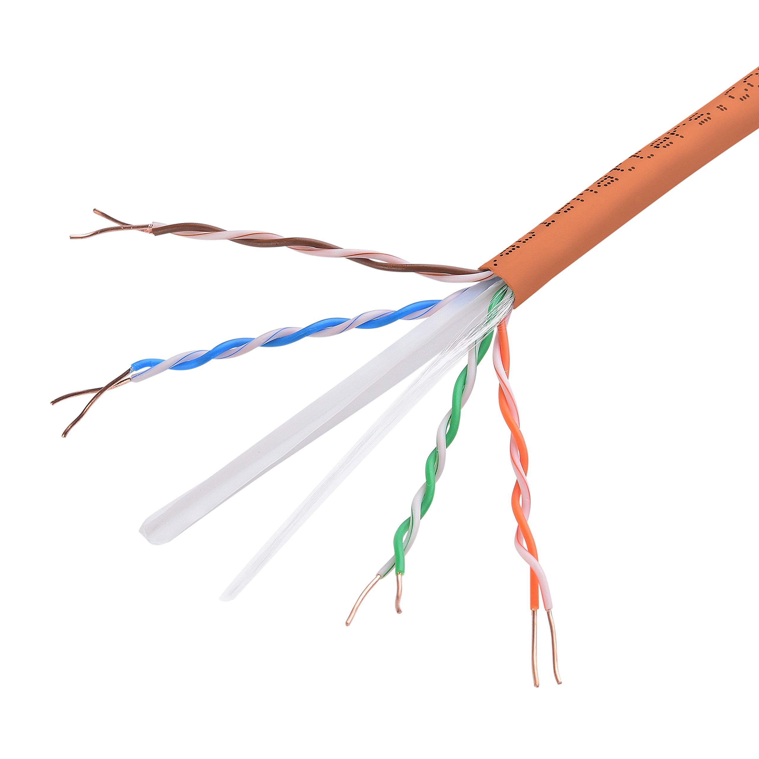 Cable Matters Cable Matters [UL Listed] 10Gbps in-Wall (CM) Rated 23AWG Bare Copper Cat 6 Cable 1000 ft (Cat6 Bulk Cable 1000 ft, Cat6 Ethernet Cable, Internet Cable, Network Cable) in Orange