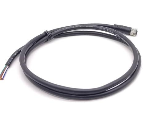 Elecbee Elecbee M8 Connector Female Straight Single Ended Cable 1Meter Length (A Code 8 Pin)