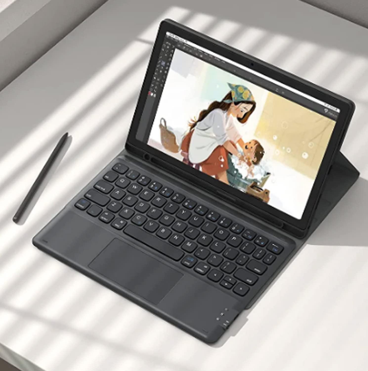 QYiiD QYiiD iPad Mini Touchpad Keyboard Case Compatible with iPad Mini 5/4/3/2/1, Magnetically Detachable Backlit Keyboard, Smart Folio with Pencil Holder for iPad Mini 5/Mini 4, Pink