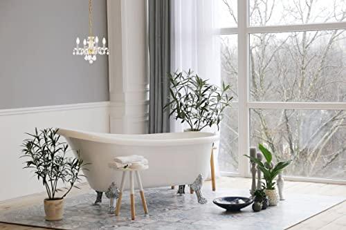 Elegant Lighting Elegant Lighting Rococo 4 Light Red Bordeaux Hanging Pendant Lamp with Royal Cut Crystal