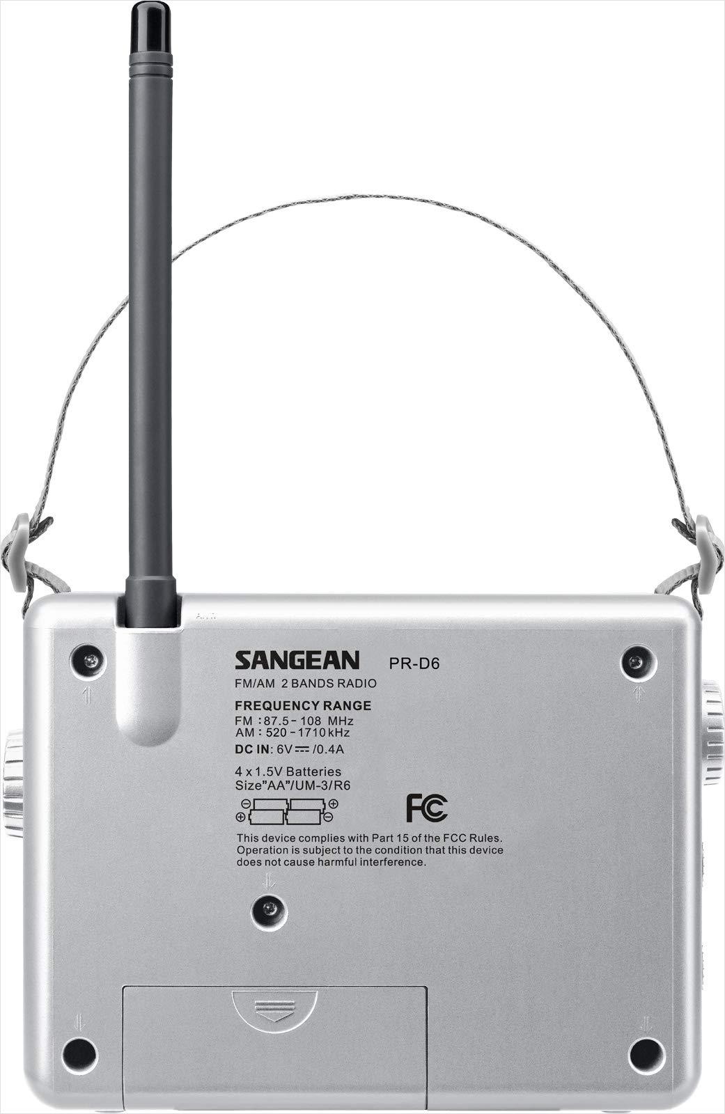 Sangean Sangean PR-D6WH AM/FM Compact Analog Portable Radio
