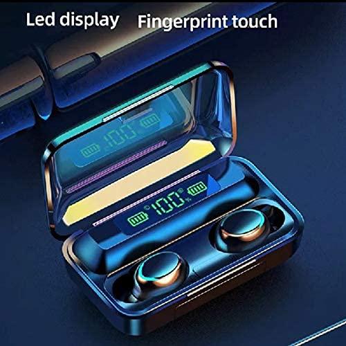 JSQUAR3D F9 True Wireless Earbud with Power Bank with Bluetooth Version 5. 1 Earbuds Portable case Charging, Sport Design, Built in Microphone (Black)