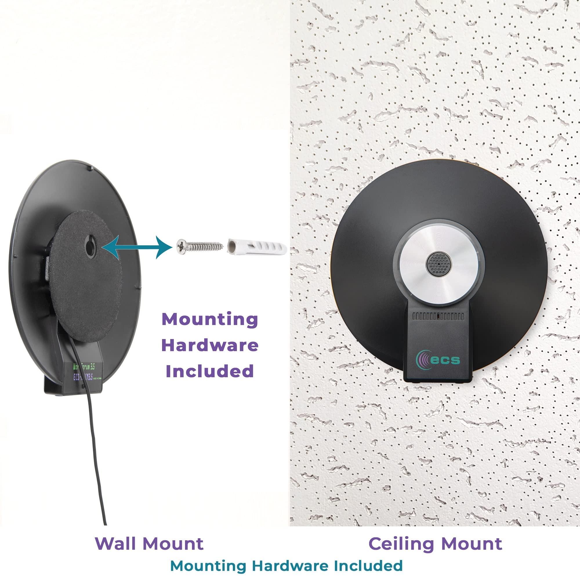 ECS ECS WordForum 3.5mm TRS 360° Omnidirectional Stereo Conference Microphone for PC - with Daisy Chain Option, Condenser Mic for Teleconferencing - 5 Pack