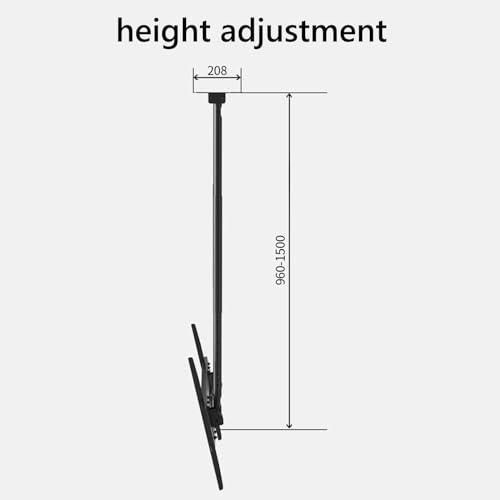 THEGA THEGA Adjustable Ceiling TV Mount Bracket - Height Adjustable Ceiling TV Mount, Double Mast TV Mount for 60-100 Inch LED Flat Screen, Ceiling Mounting, Max VESA 1000x600mm (Size : 3m)