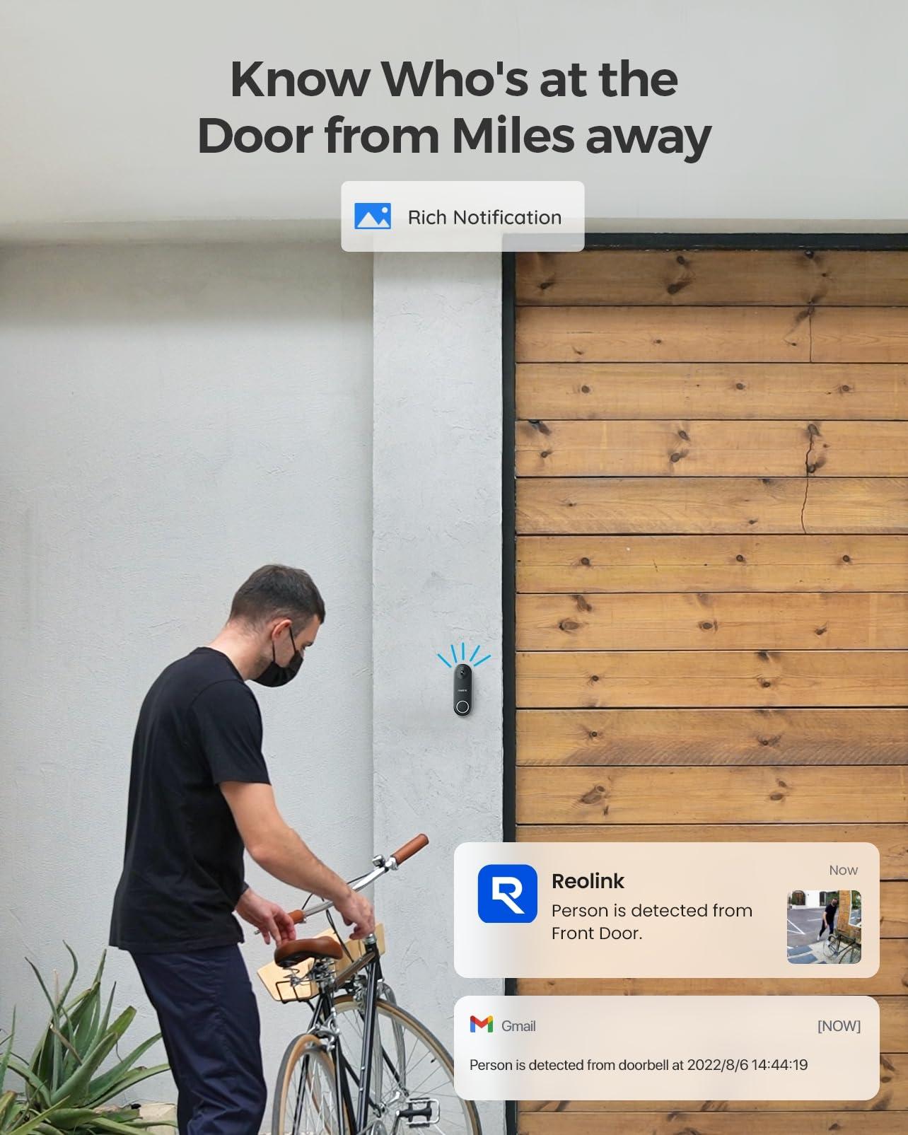REOLINK REOLINK Doorbell Camera Bundle with E1 Pro 4MP Indoor Camera,Remote Control in One App, No Subscription Fee, Local Storage, Works w/Goodle Assistant