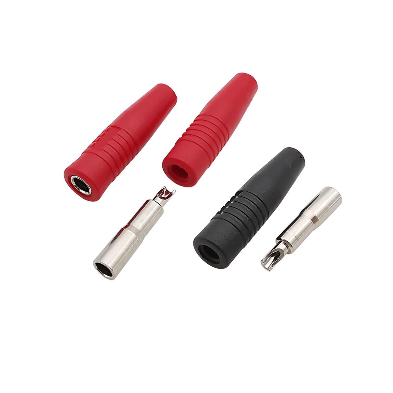 Mixeri 4mm Banana Socket Female Jack Solder Connector Fit Compatible 4mm Banana pl;/UG Connectors Red Black(Black,5Pcs)