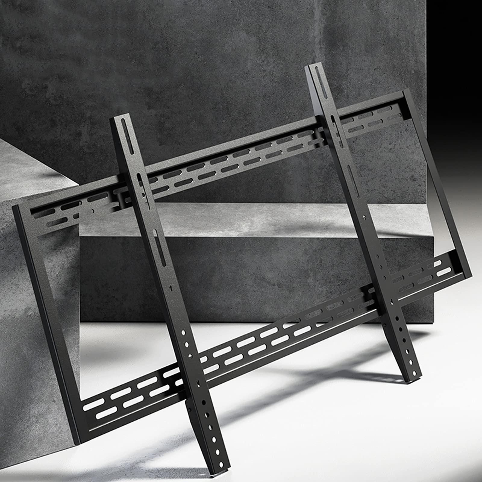 QTBH QTBH TV Mounts Universal TV Stand Heavy Duty Wall-Mounted TV Bracket Low Profile Fixed Wall TV Bracket 60"-100" Large Screen TV Holder, Max VESA 900x600mm Holds Up to 220lbs TV Stand TV Wall Mount