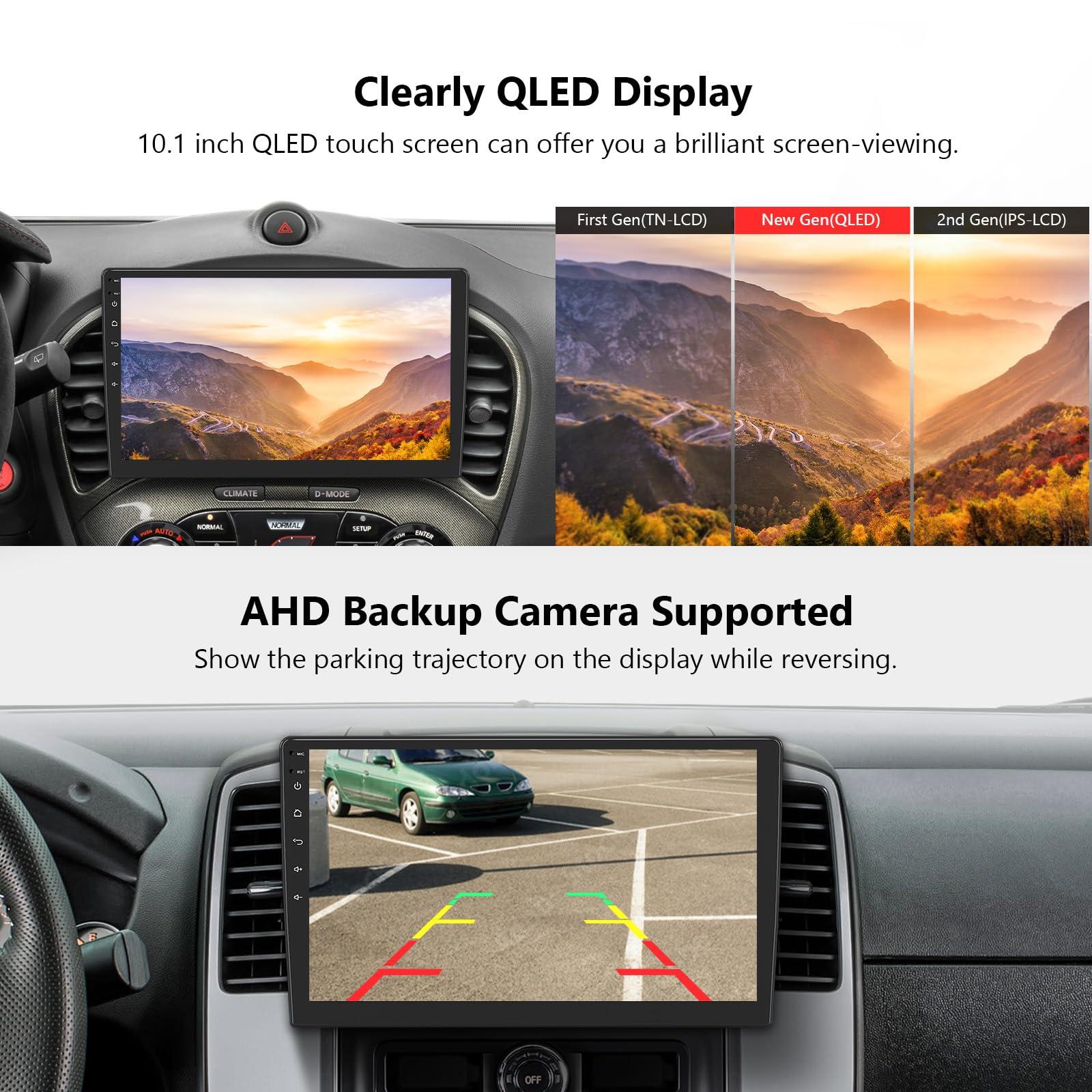 EONON Eonon Double Din Car Stereo Support Wireless Apple CarPlay Double Din Radio,10.1 Inch QLED Android Auto Double Din Stereo Support Type-C USB Quick Charge-X3PLUS